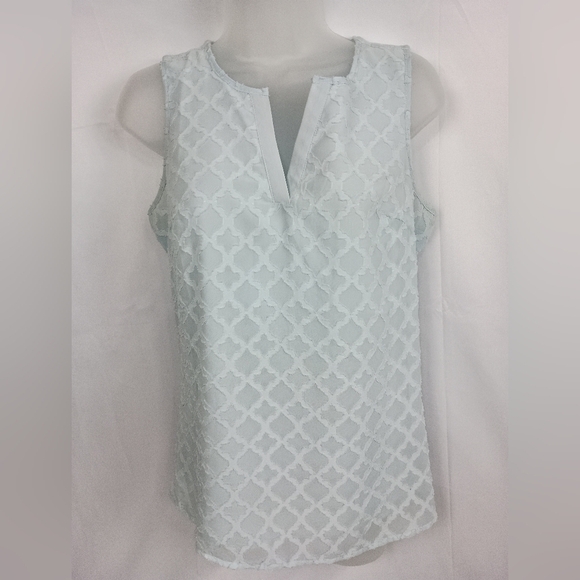 2/$30 MARKET & SPRUCE Sleeveless Periwinkle Blue Patterned Top (#215) - Picture 1 of 8